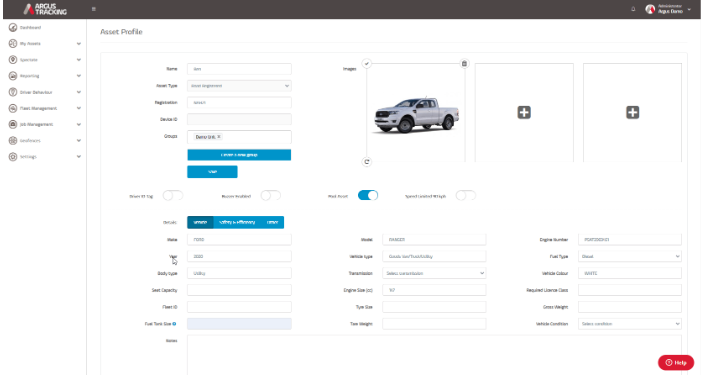 screenshot of Argus Tracking